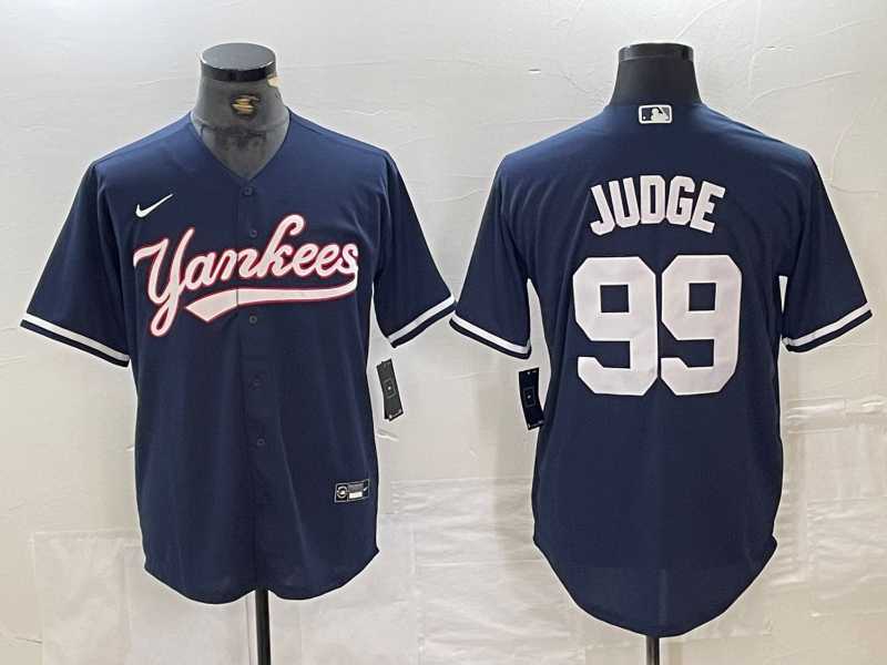 Men%27s New York Yankees #99 Aaron Judge Navy Cool Base Stitched Baseball Jersey
